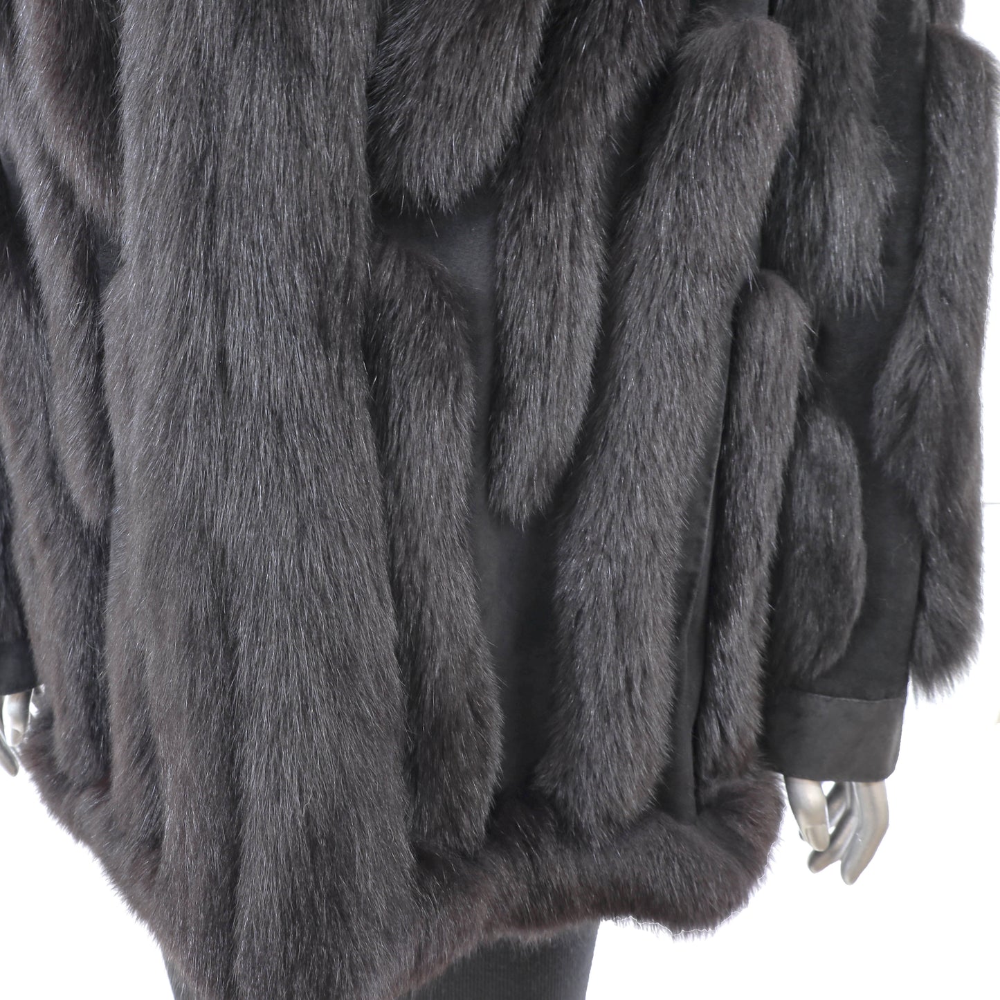 Black Fox and Suede Jacket- Size XL