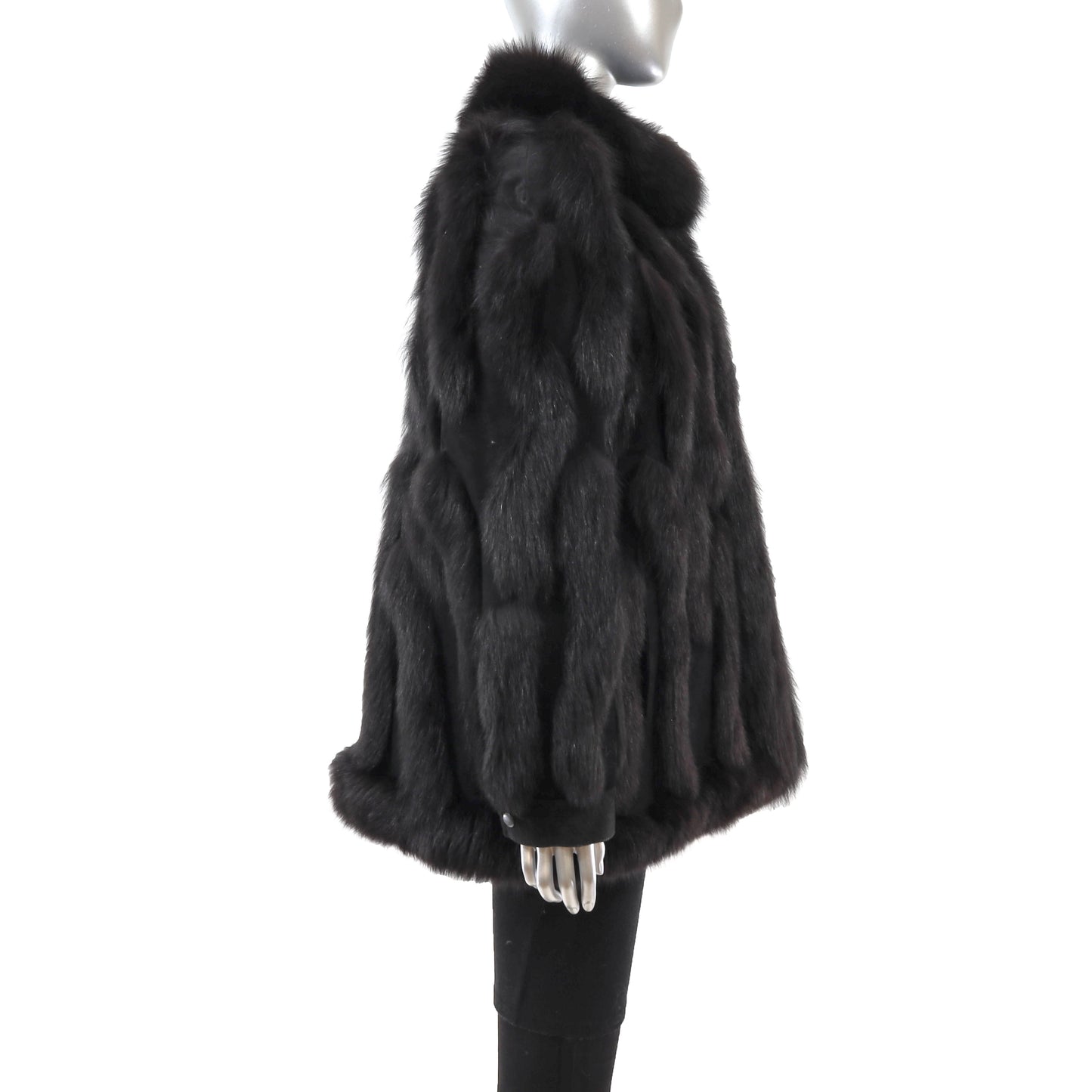 Black Fox and Suede Jacket- Size XL
