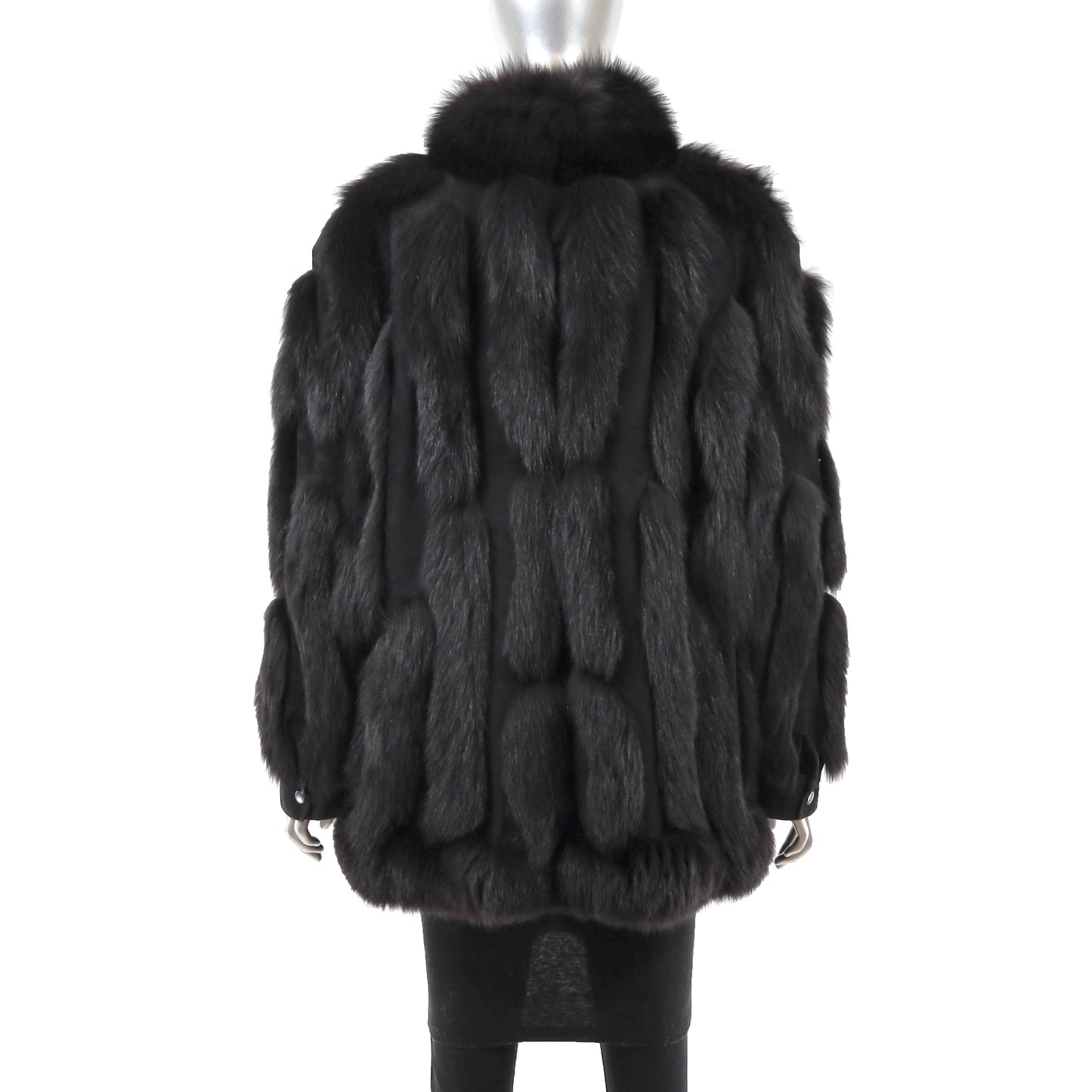 Black Fox and Suede Jacket- Size XL
