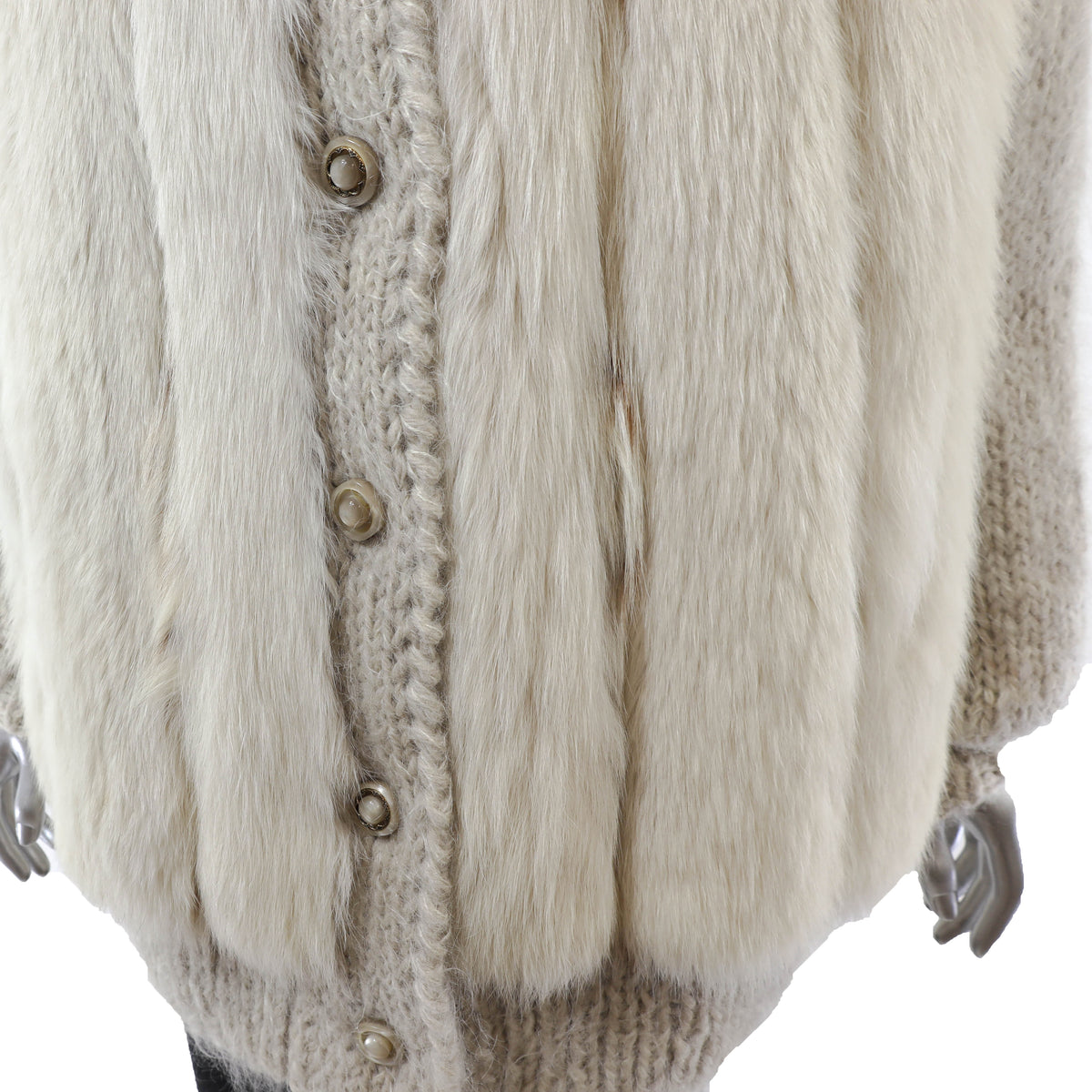 Fox Knitted Jacket with Scarf- Size L