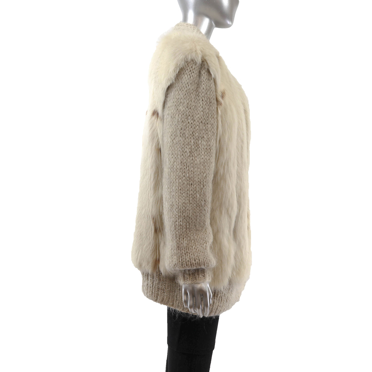 Fox Knitted Jacket with Scarf- Size L