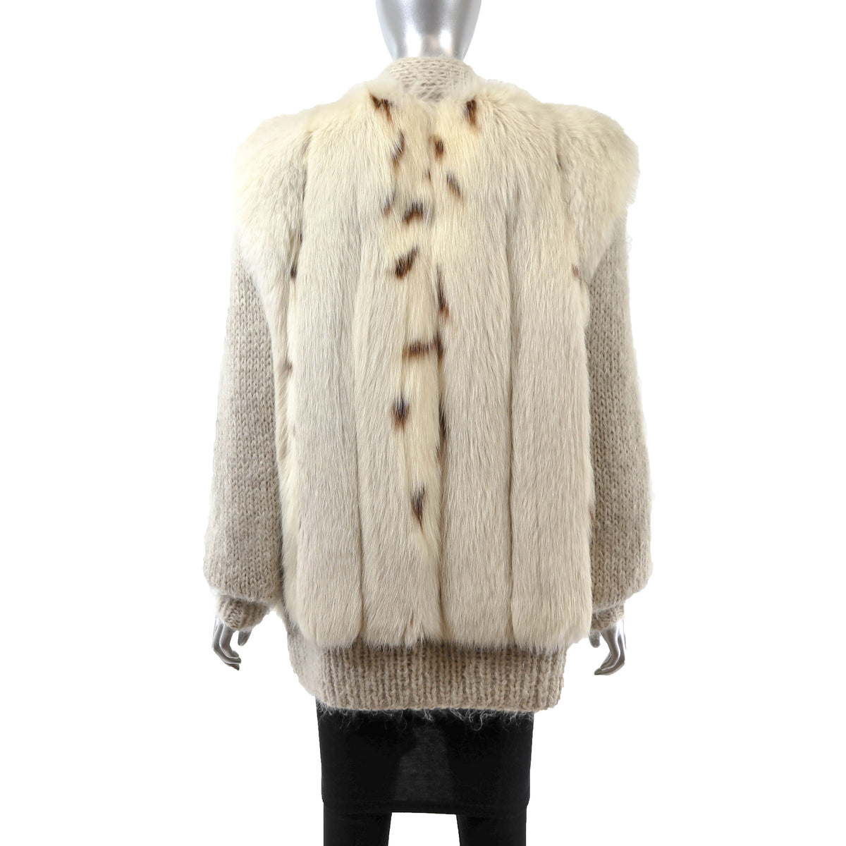 Fox Knitted Jacket with Scarf- Size L