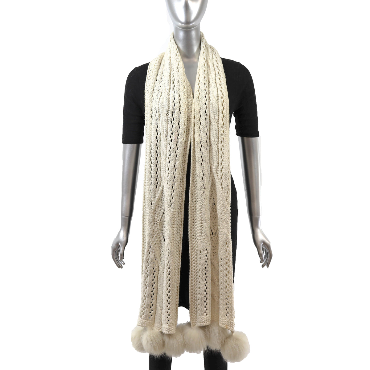 Fox Knitted Jacket with Scarf- Size L
