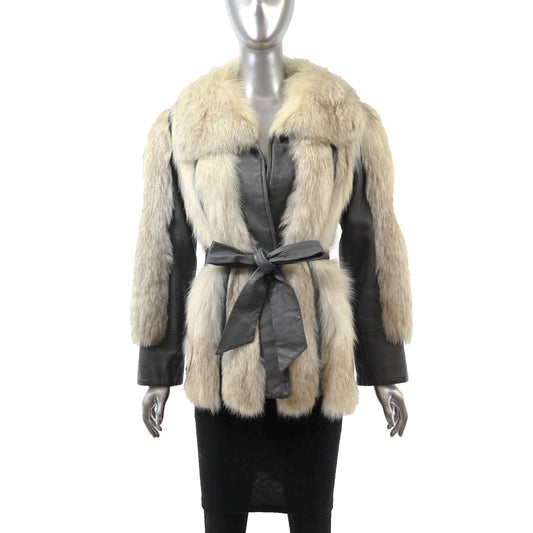 Fox and Leather Jacket- Size S
