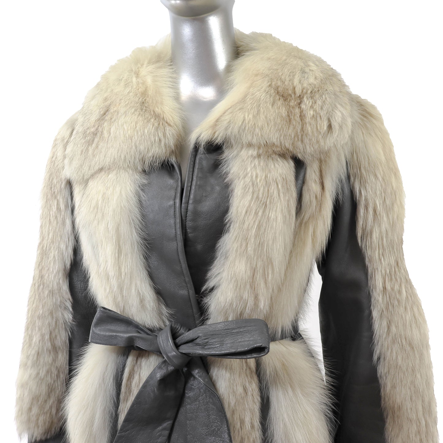 Fox and Leather Jacket- Size S