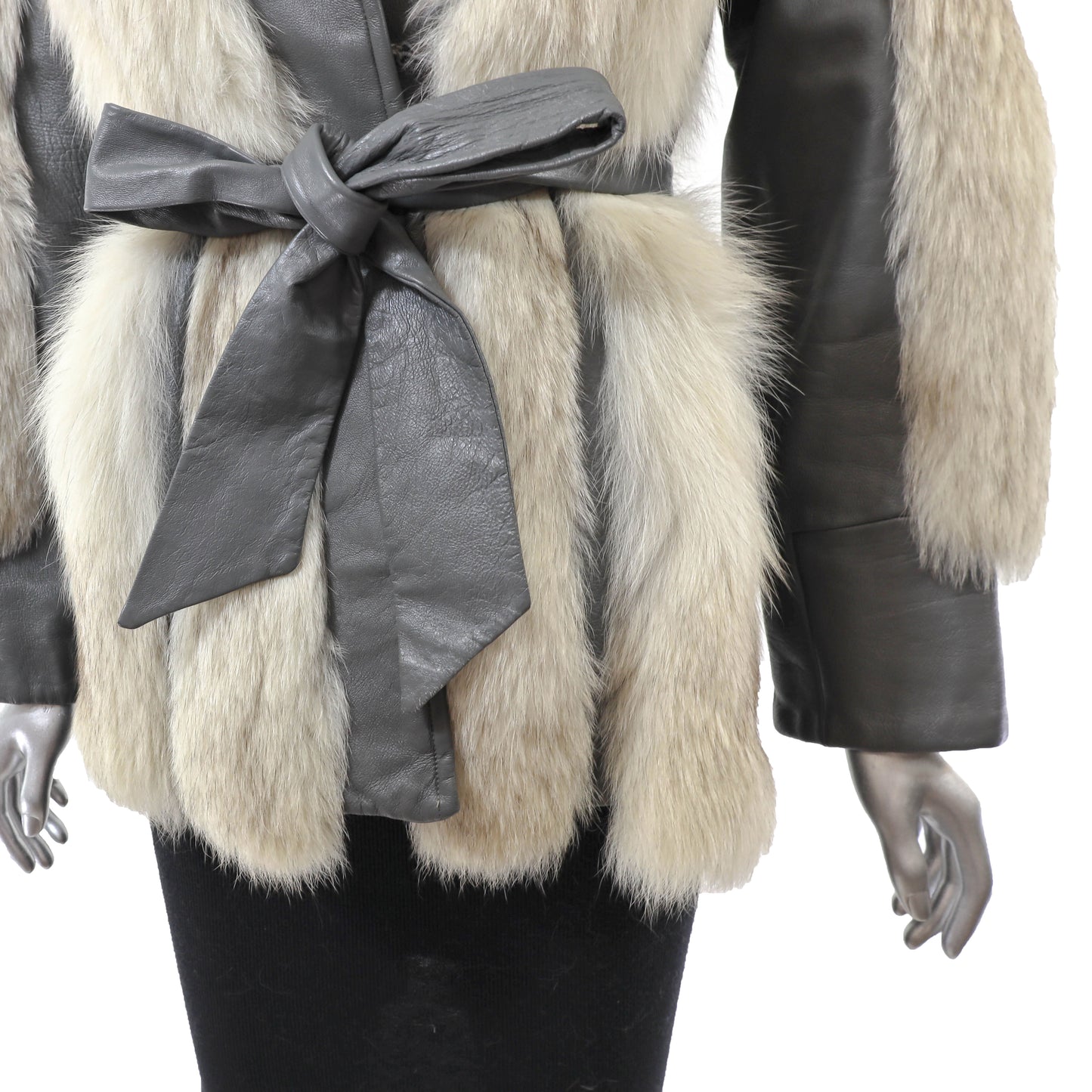 Fox and Leather Jacket- Size S