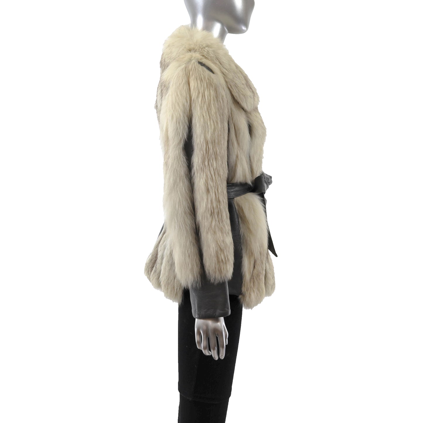 Fox and Leather Jacket- Size S