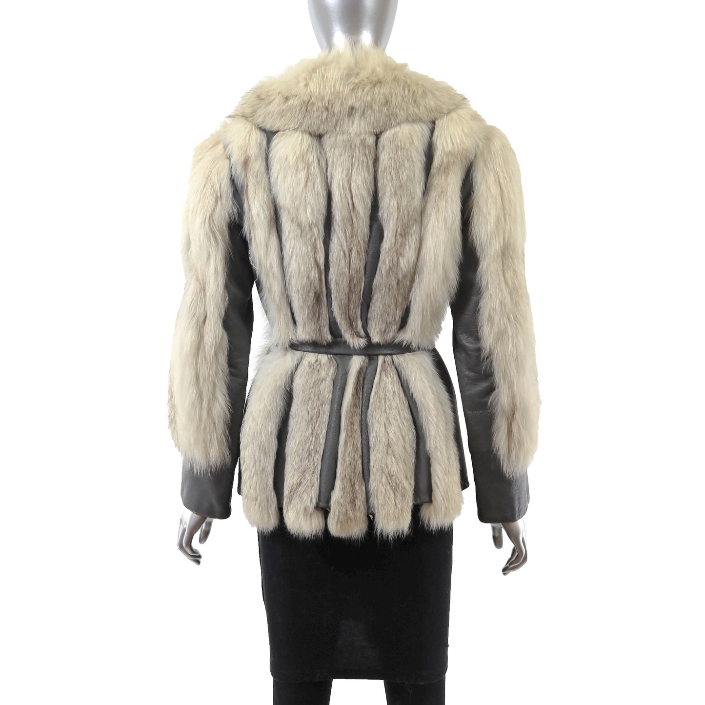 Fox and Leather Jacket- Size S