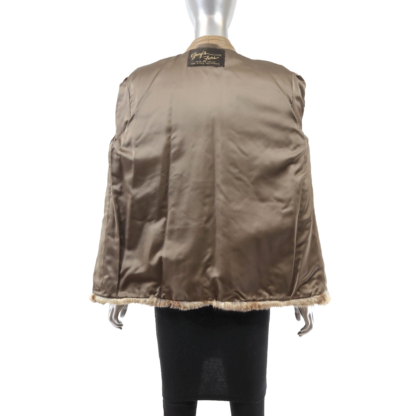 Fox and Leather Jacket- Size M