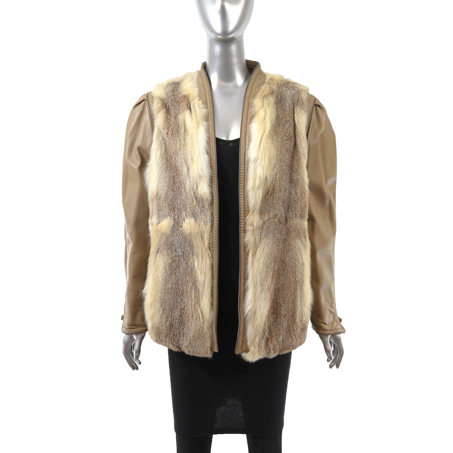 Fox and Leather Jacket- Size M