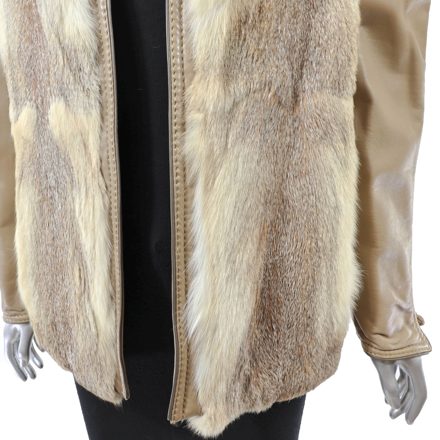 Fox and Leather Jacket- Size M