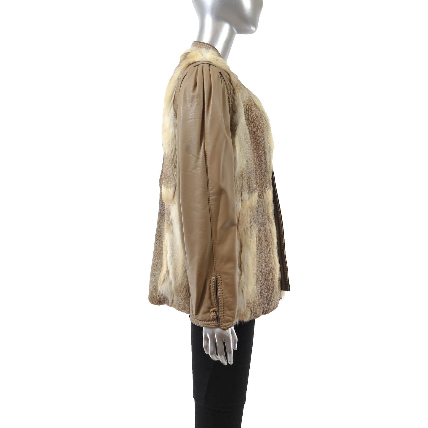 Fox and Leather Jacket- Size M