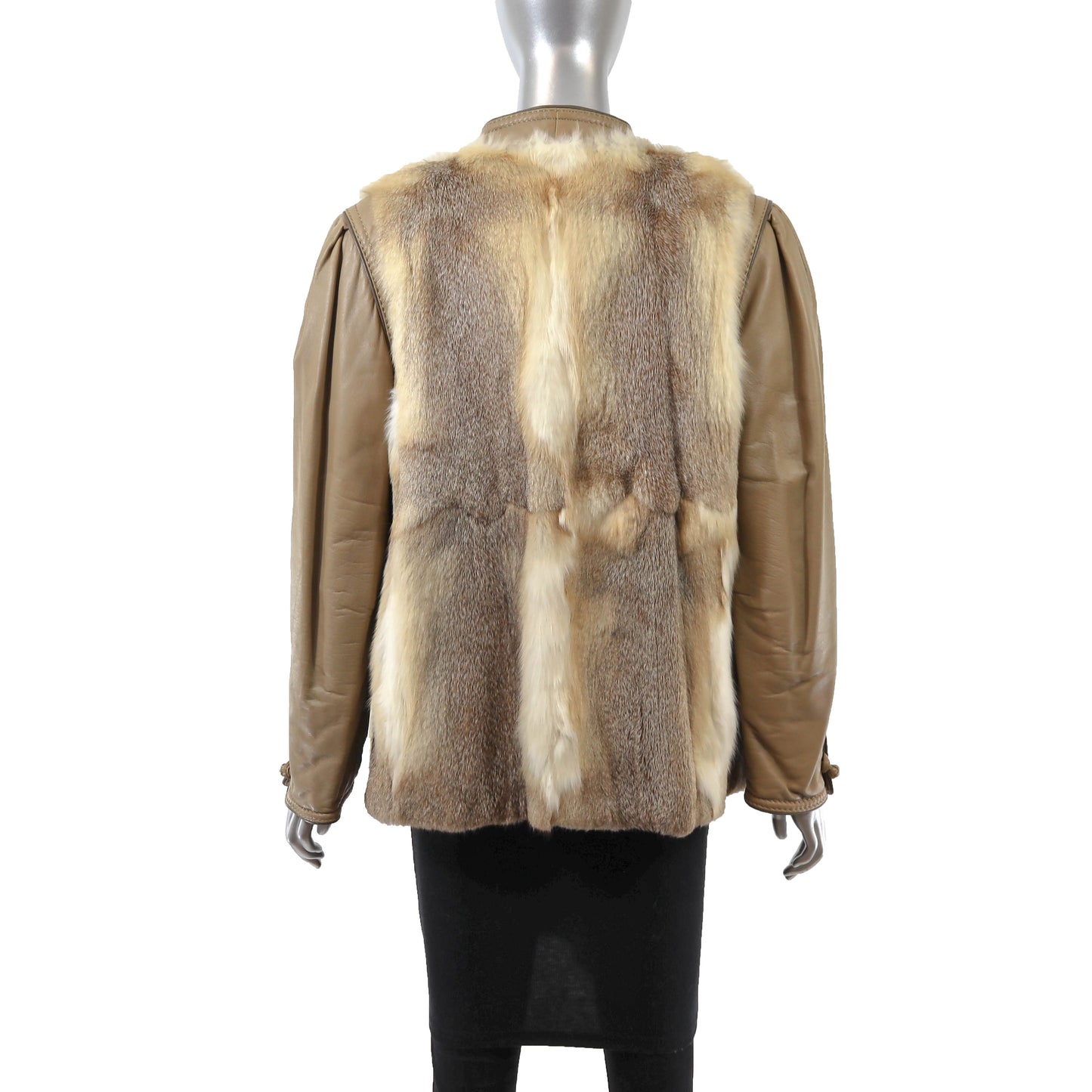 Fox and Leather Jacket- Size M