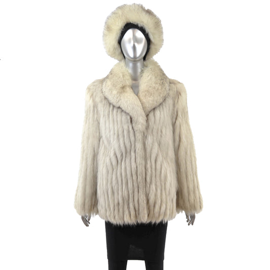 Fox Jacket with Matching Hat- Size M