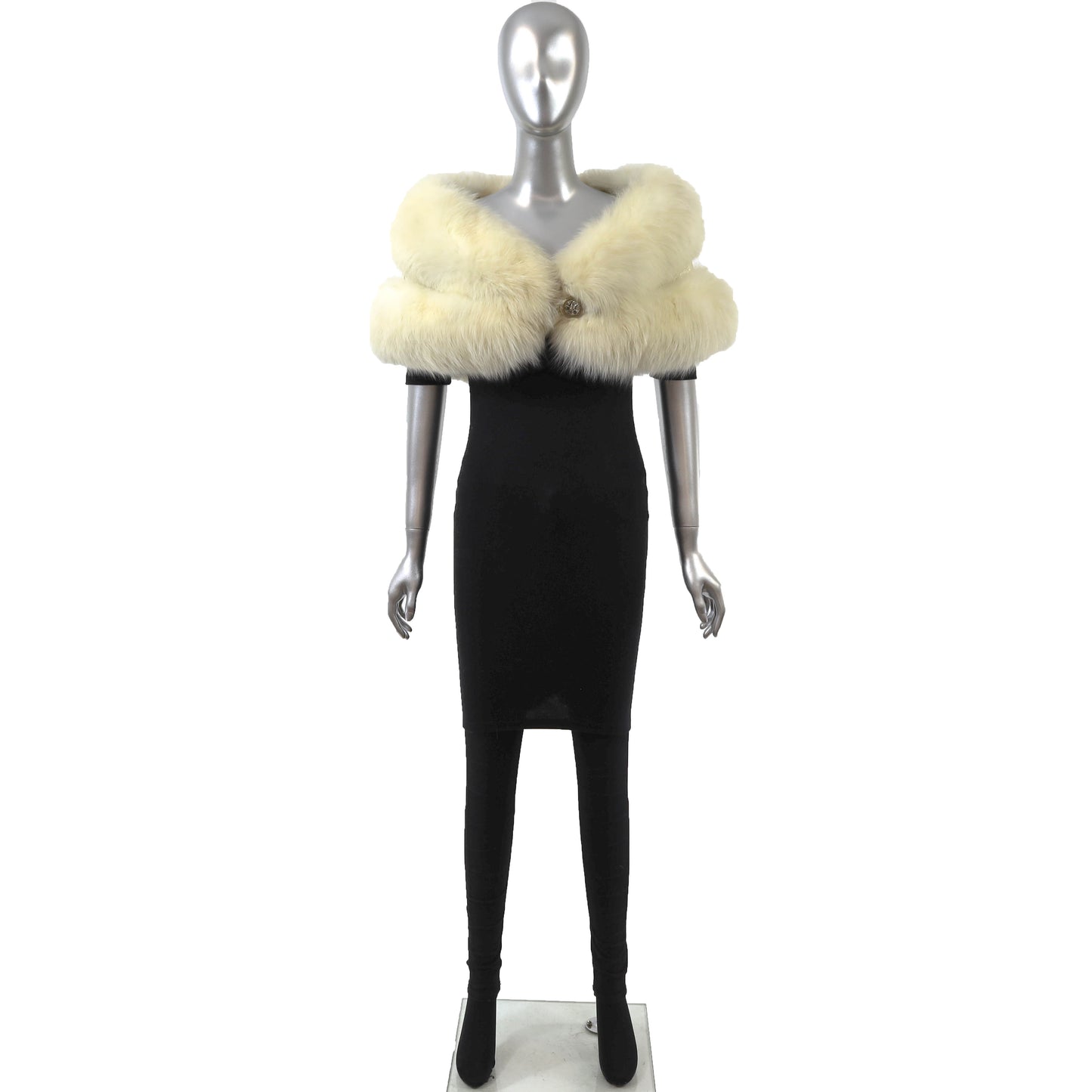 White Fox Stole- Size S