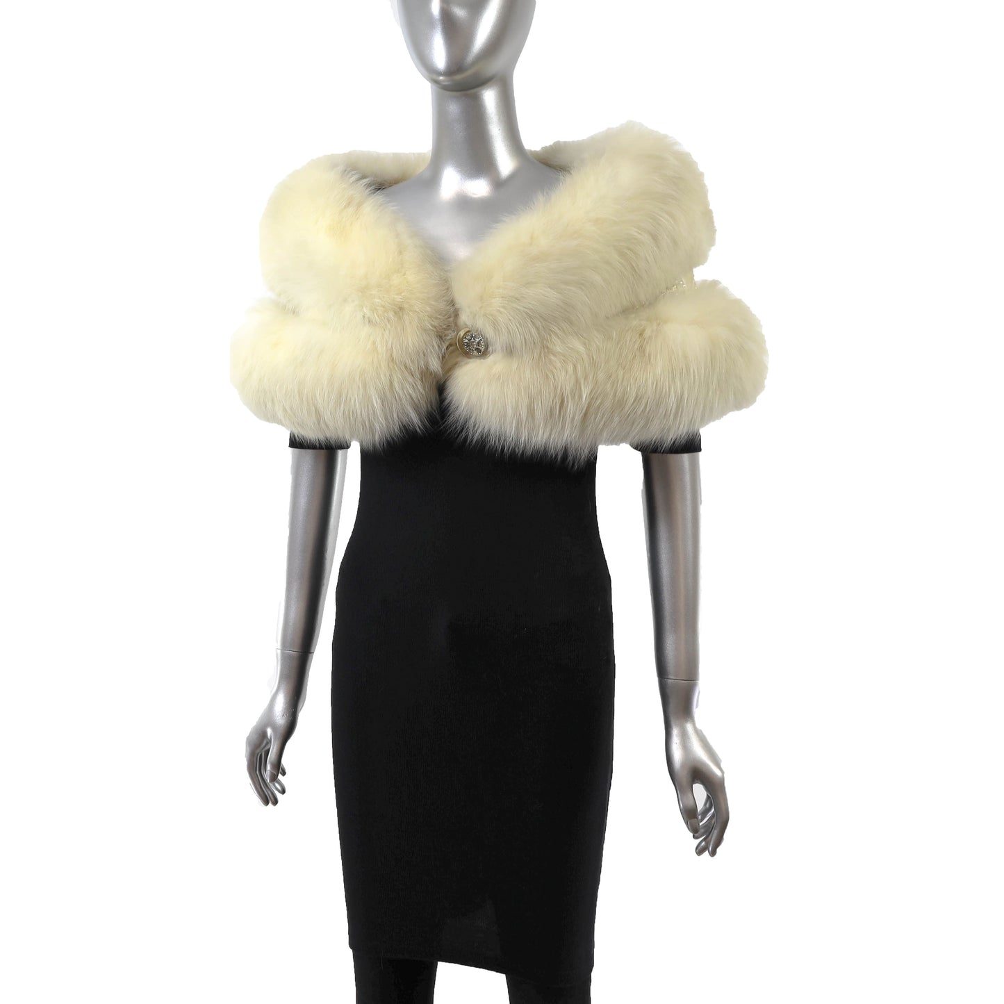 White Fox Stole- Size S