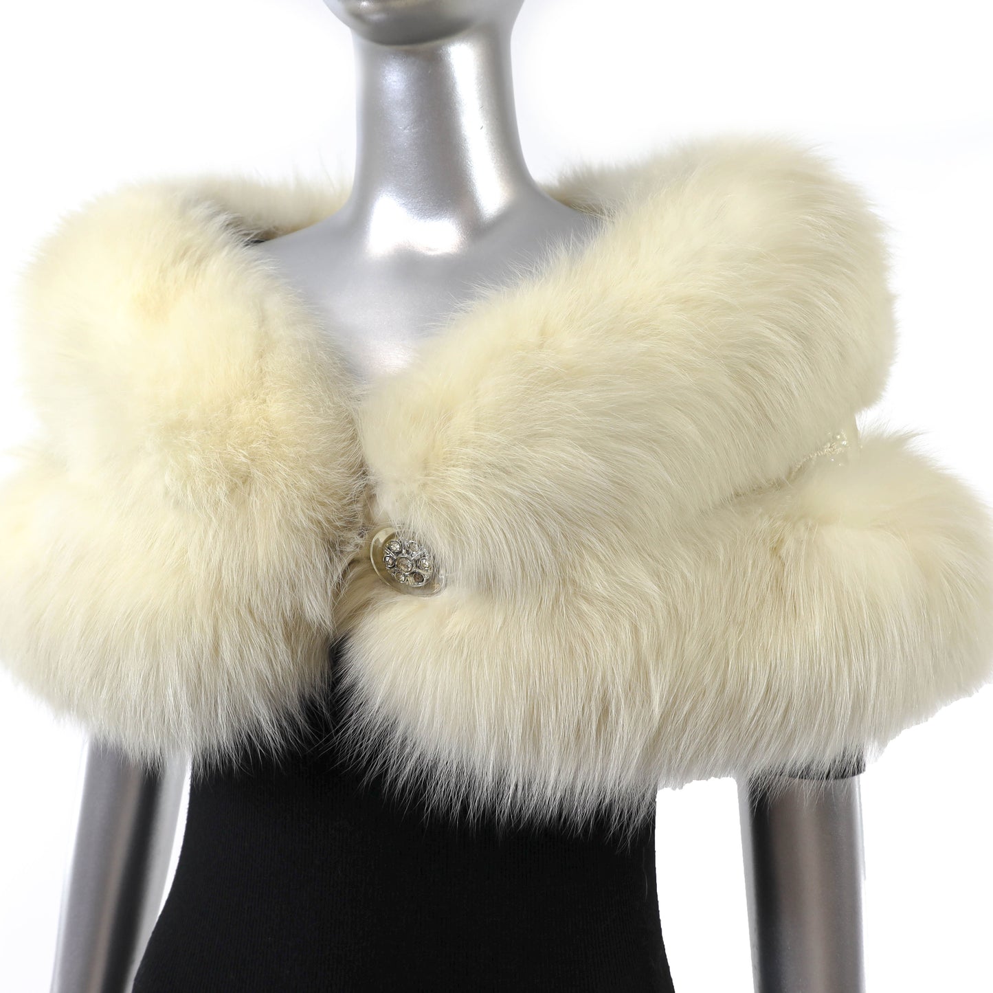 White Fox Stole- Size S