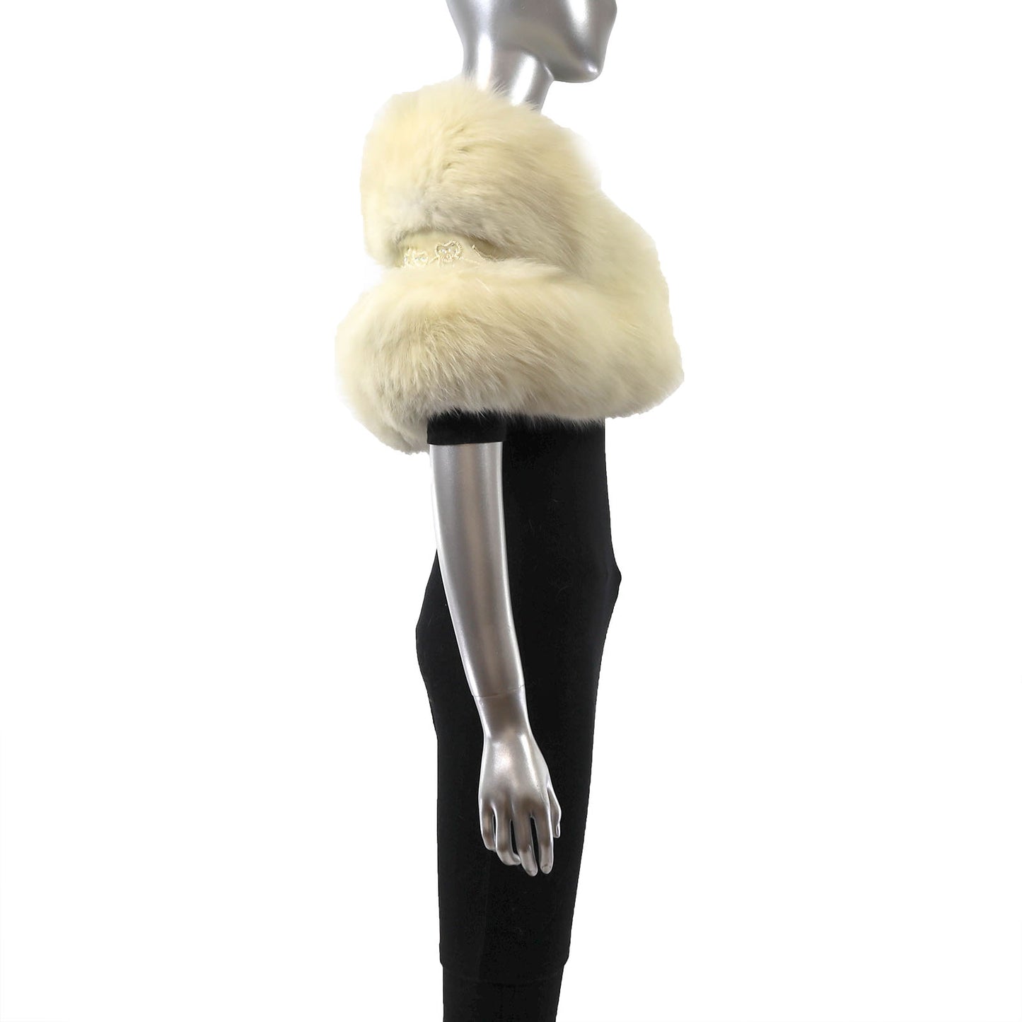 White Fox Stole- Size S