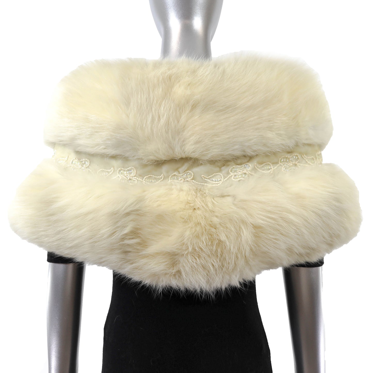White Fox Stole- Size S