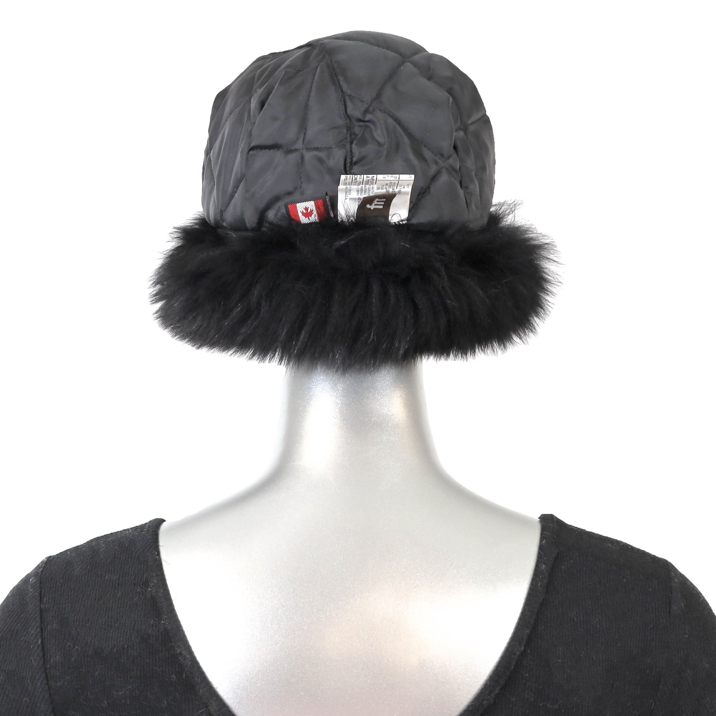 Black Mink Hat with Fox- Size Free