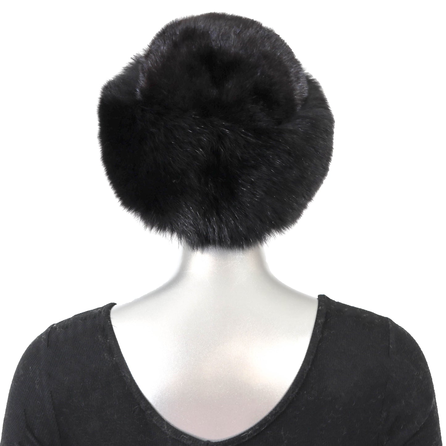 Black Mink Hat with Fox- Size Free