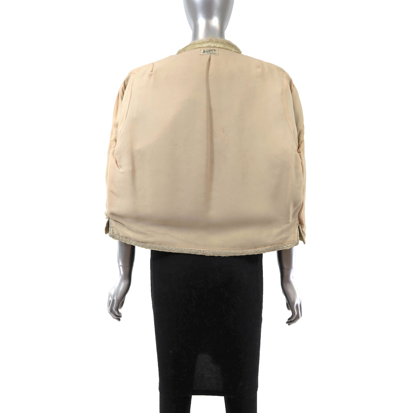 Beige Jacket with Mink Collar- Size S