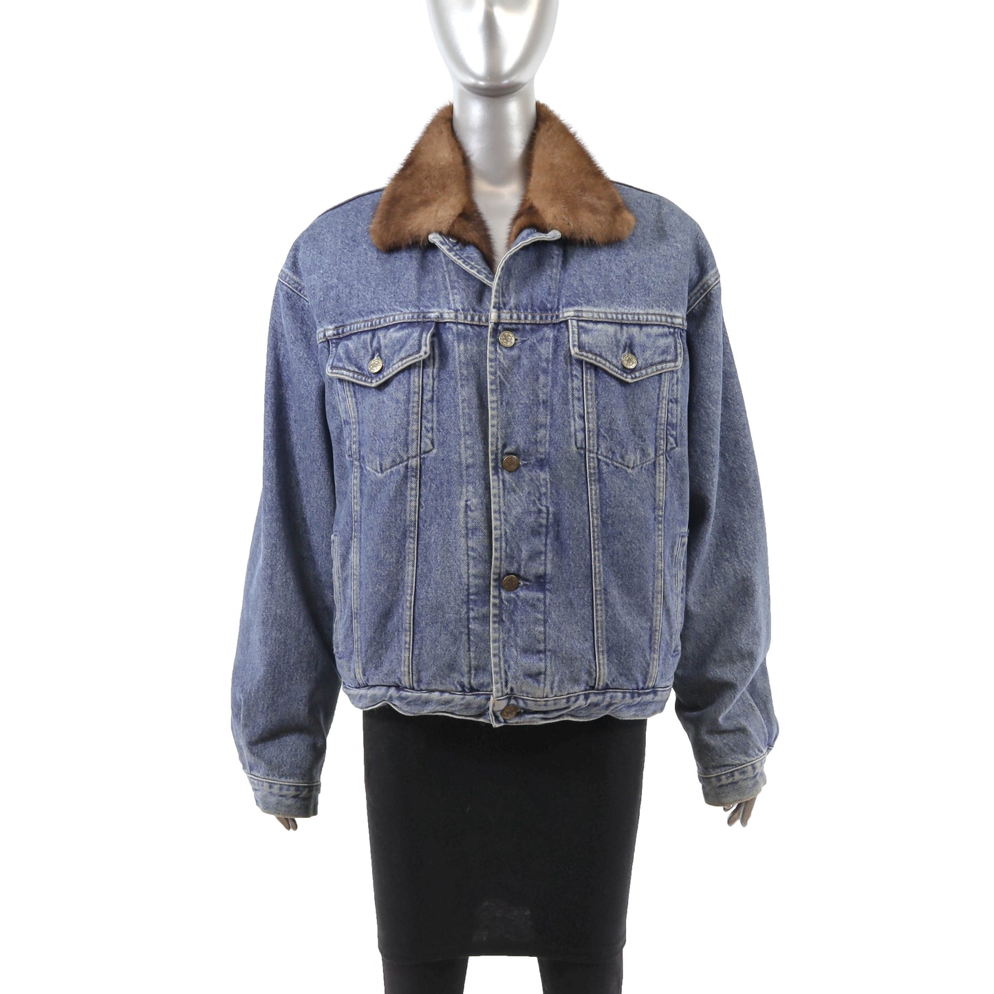 Jean Jacket with Mink Lining- Size S