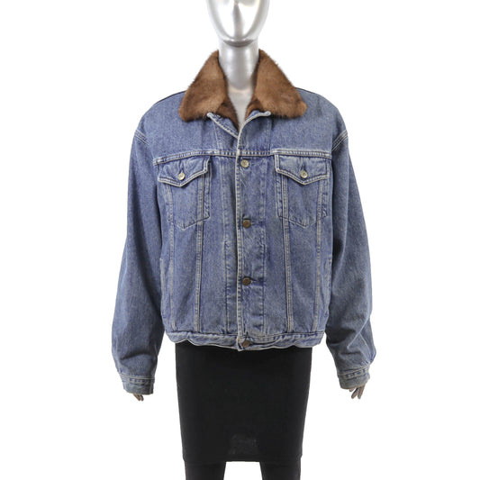 Jean Jacket with Mink Lining- Size S