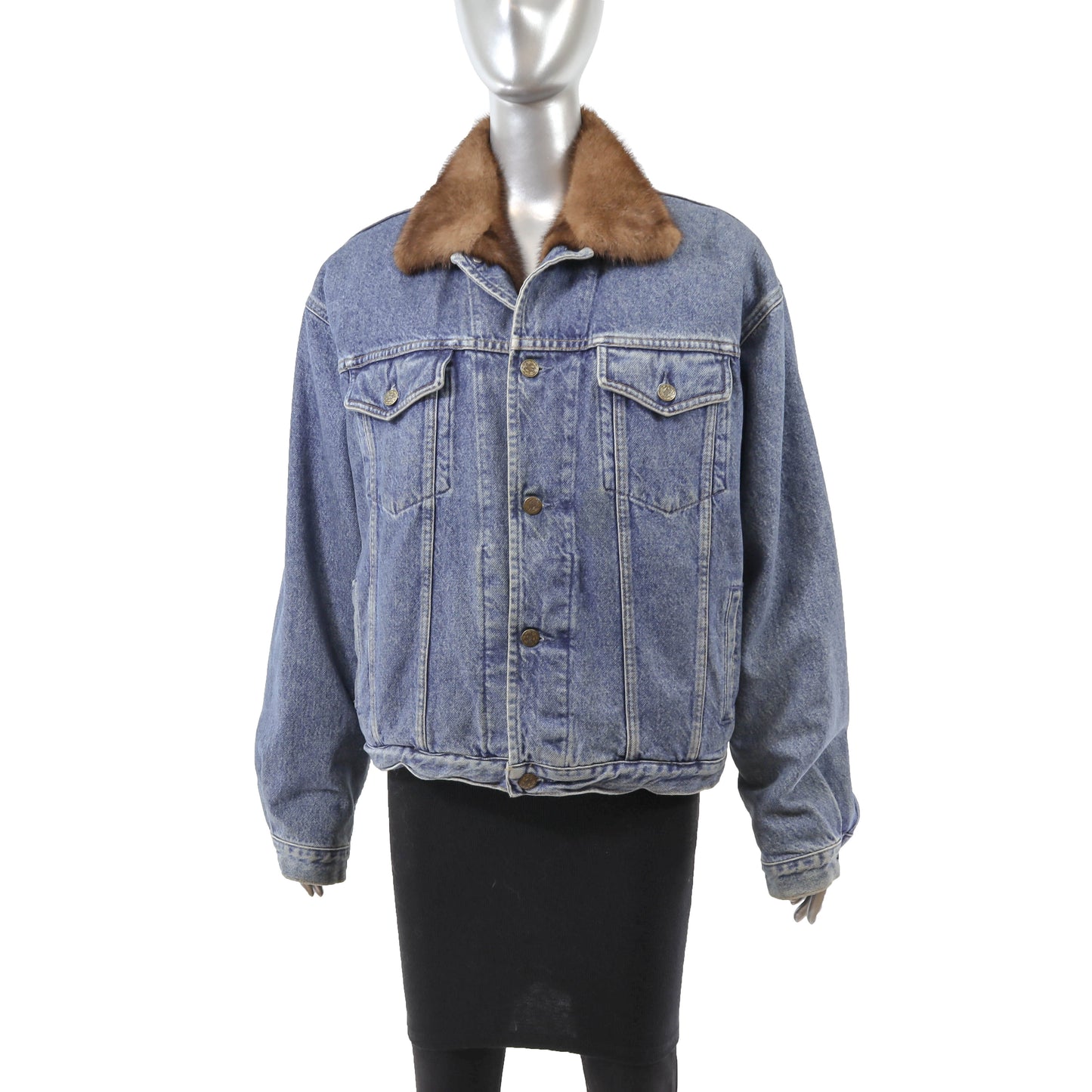 Jean Jacket with Mink Lining- Size S