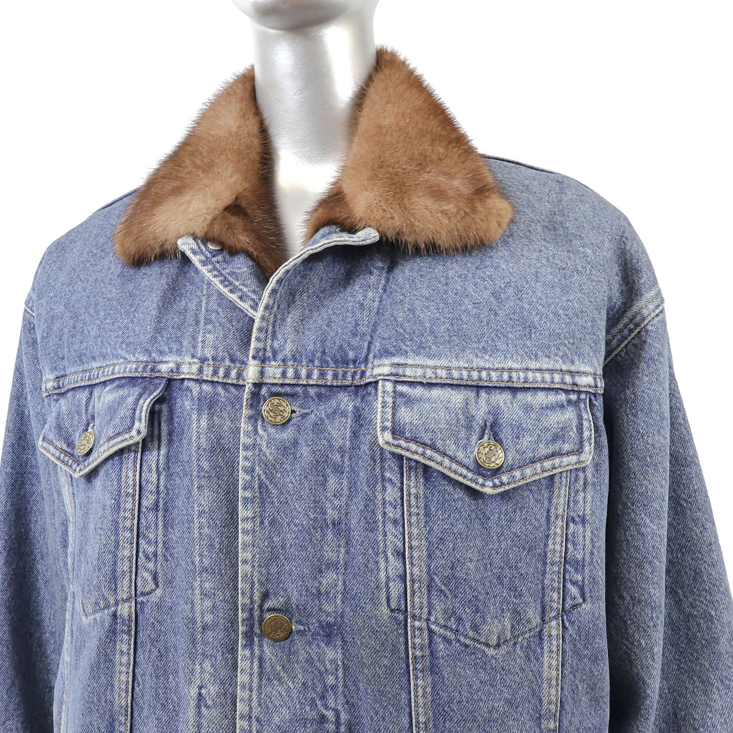 Jean Jacket with Mink Lining- Size S