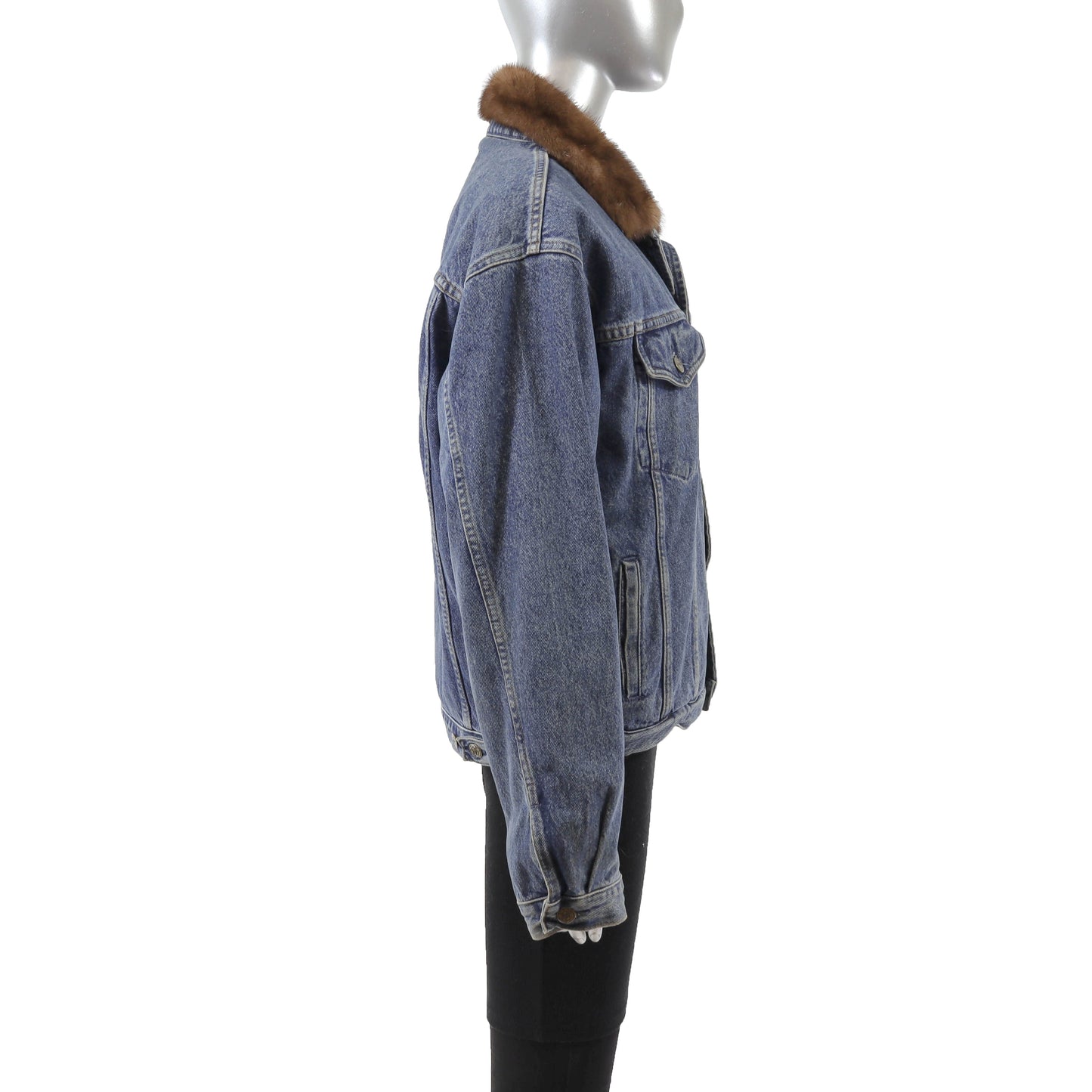Jean Jacket with Mink Lining- Size S