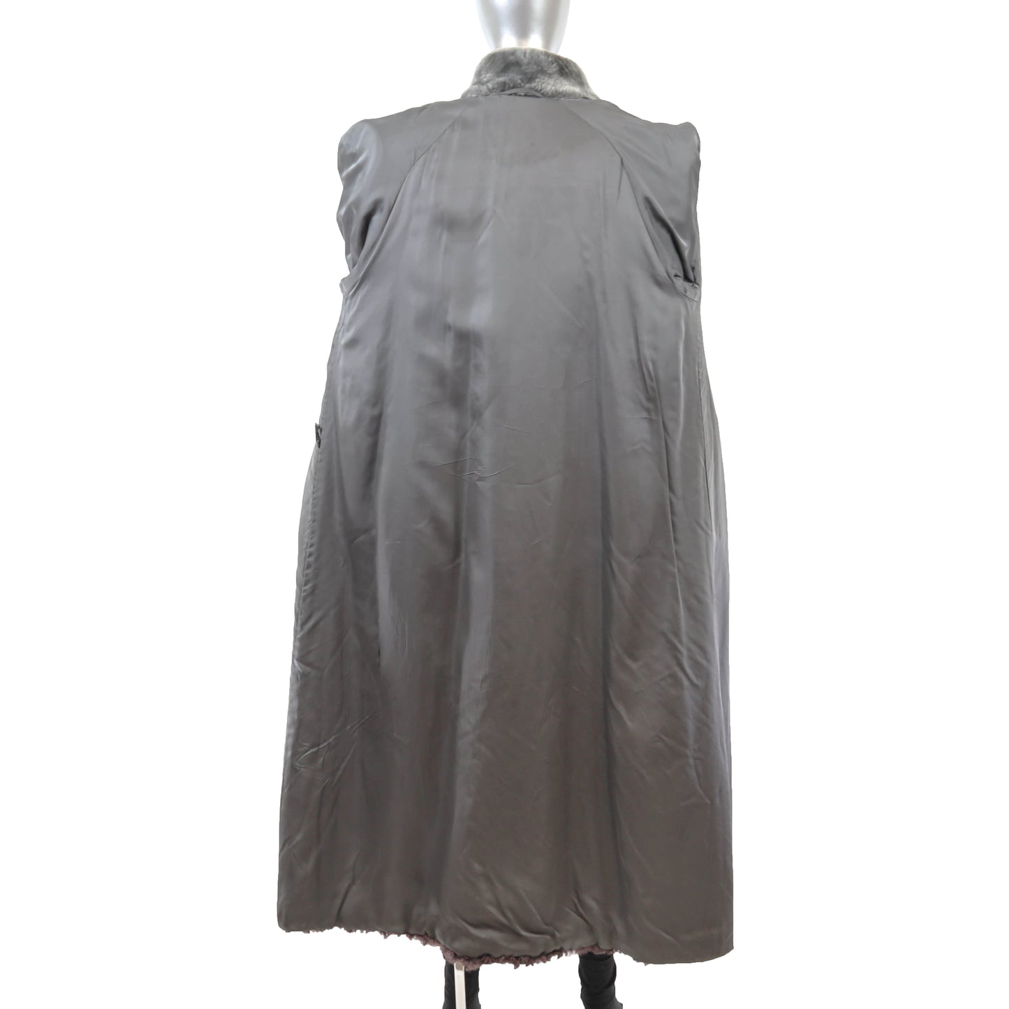 Lamb Coat with Matching Collar and Earmuffs- Size L