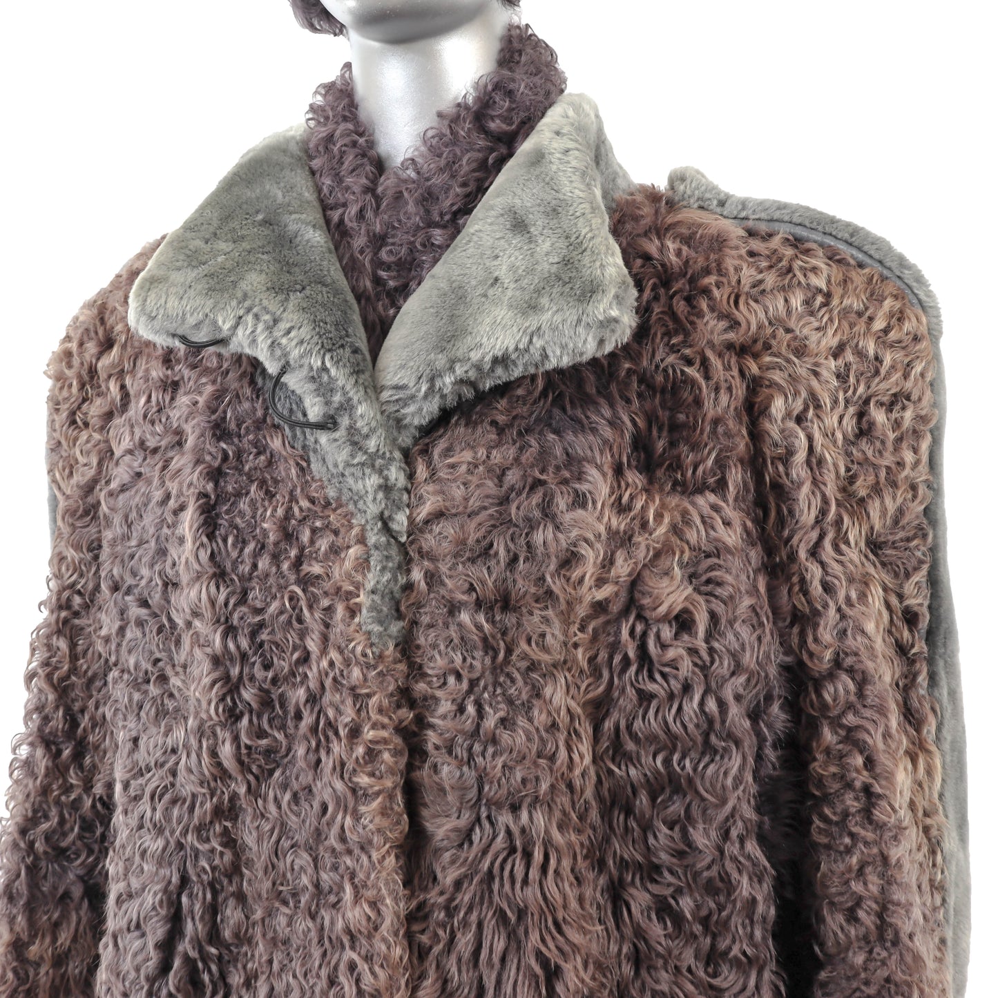 Lamb Coat with Matching Collar and Earmuffs- Size L