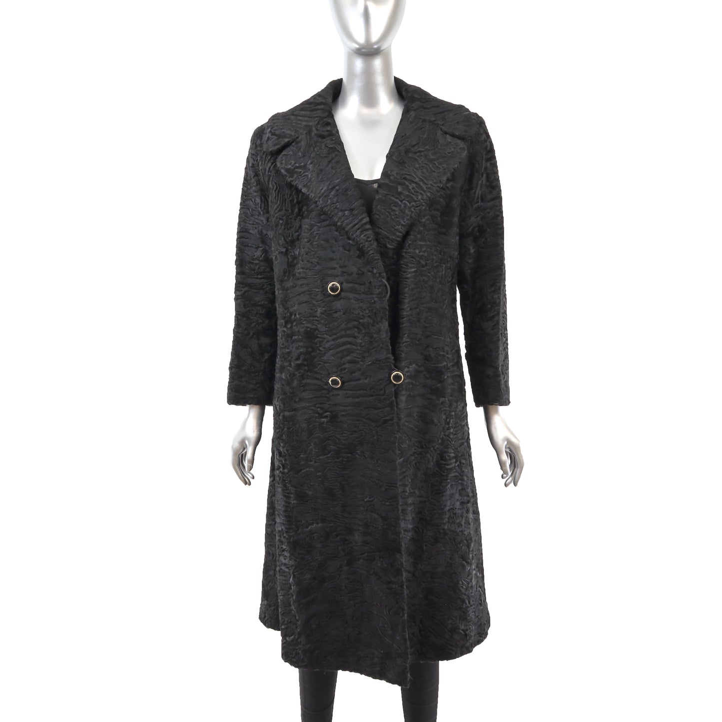 Black Swakara Lamb Coat- Size S