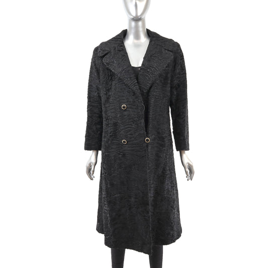 Black Swakara Lamb Coat- Size S