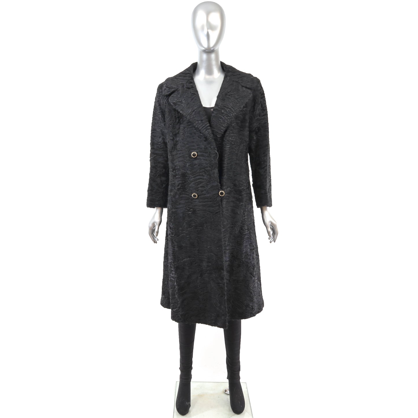 Black Swakara Lamb Coat- Size S