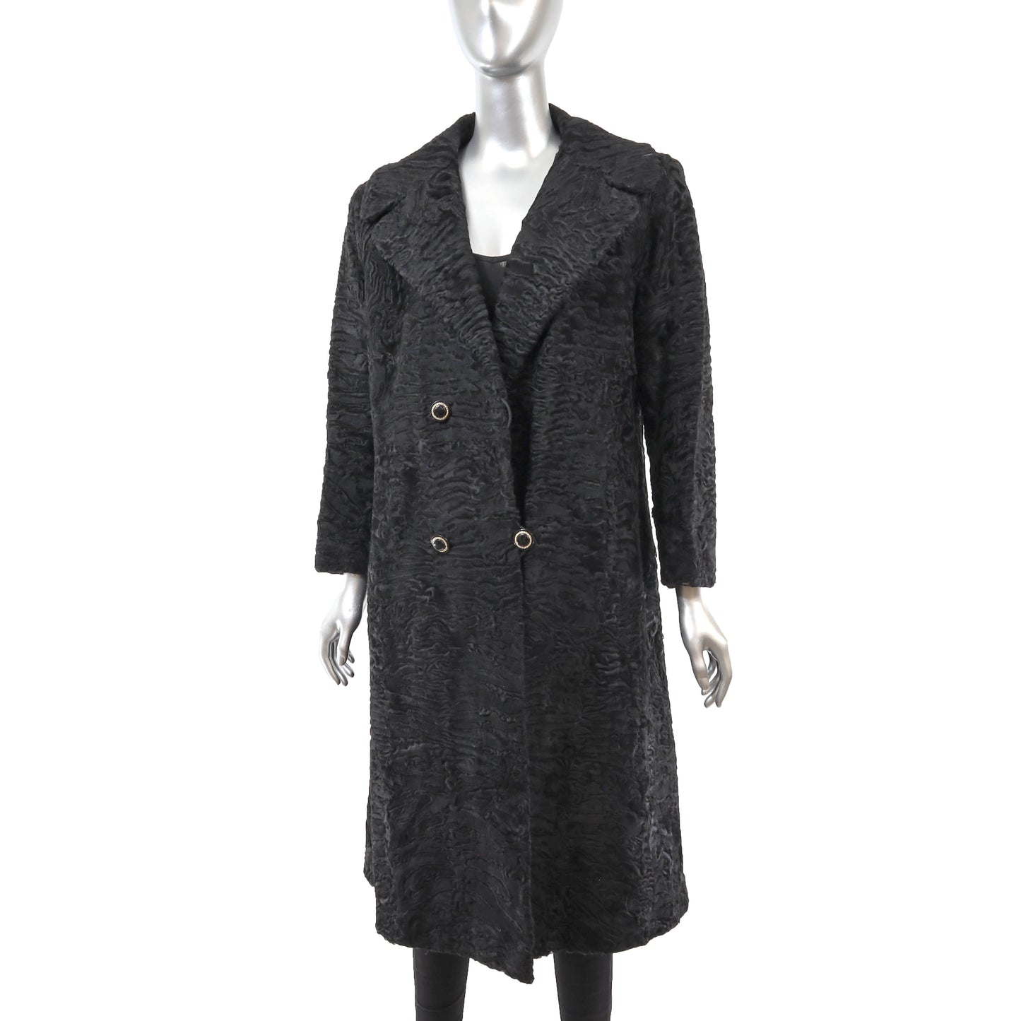 Black Swakara Lamb Coat- Size S