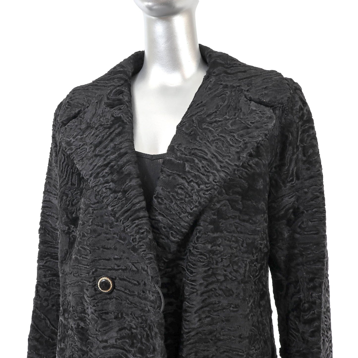 Black Swakara Lamb Coat- Size S