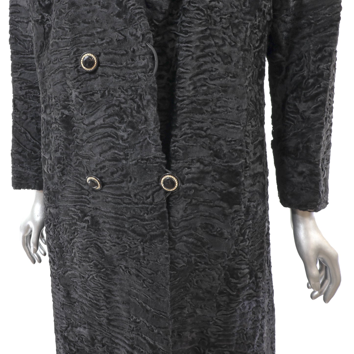 Black Swakara Lamb Coat- Size S