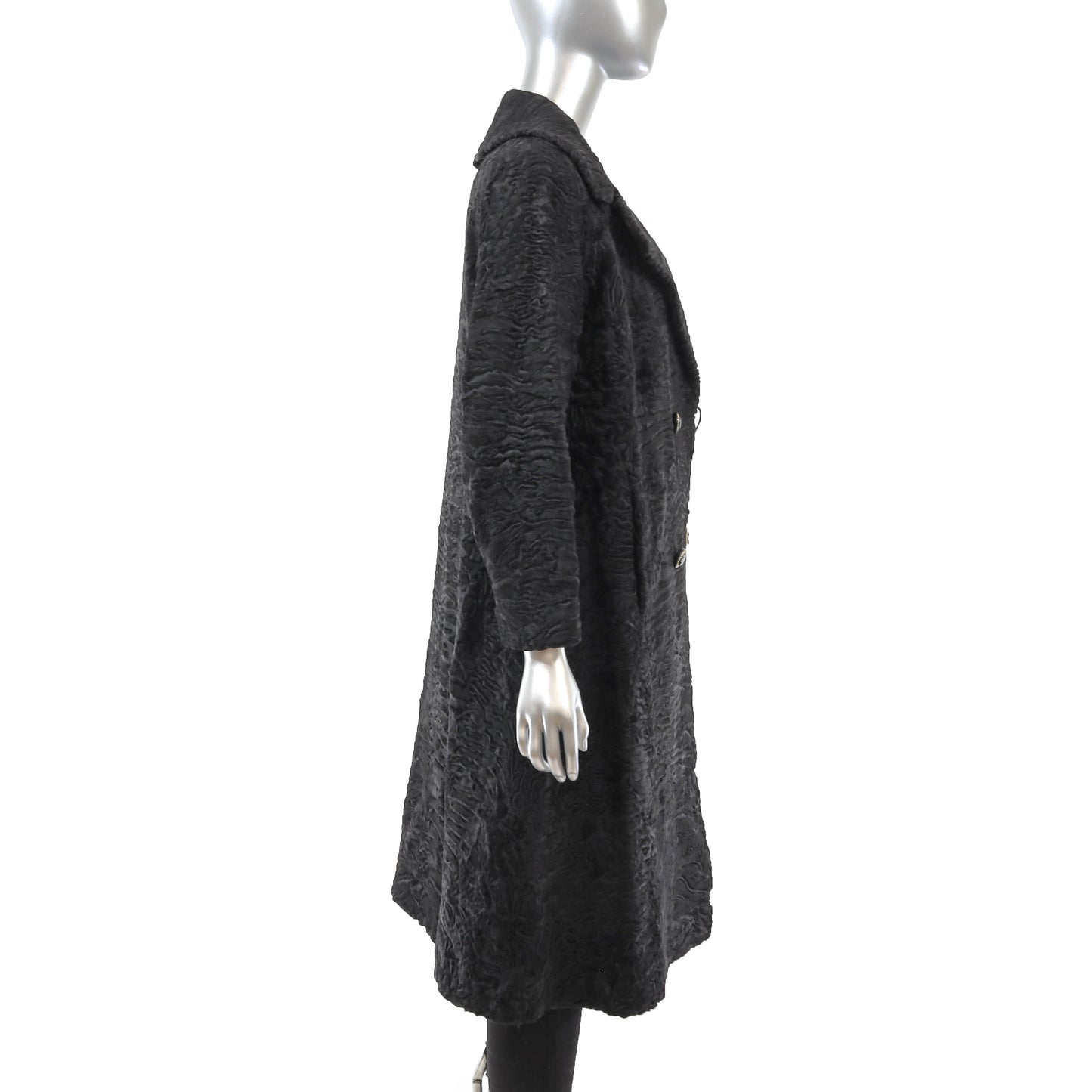Black Swakara Lamb Coat- Size S