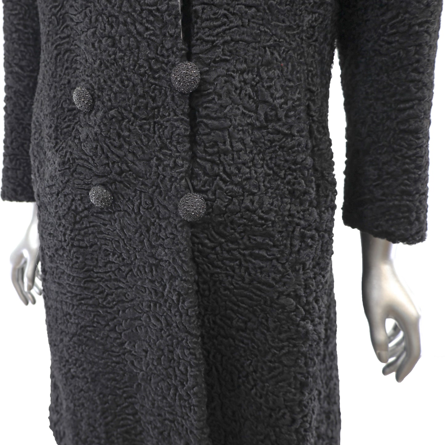 Rosendorf/ Evans Lamb Coat with Mink Collar- Size S
