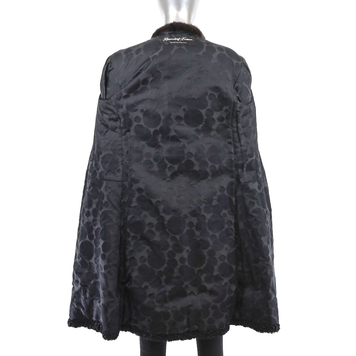 Rosendorf/ Evans Lamb Coat with Mink Collar- Size S