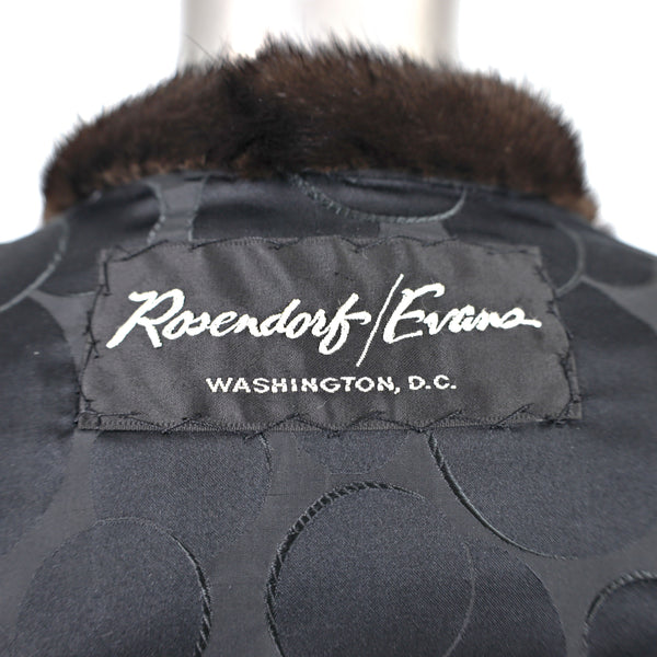 Rosendorf/ Evans Lamb Coat with Mink Collar- Size S