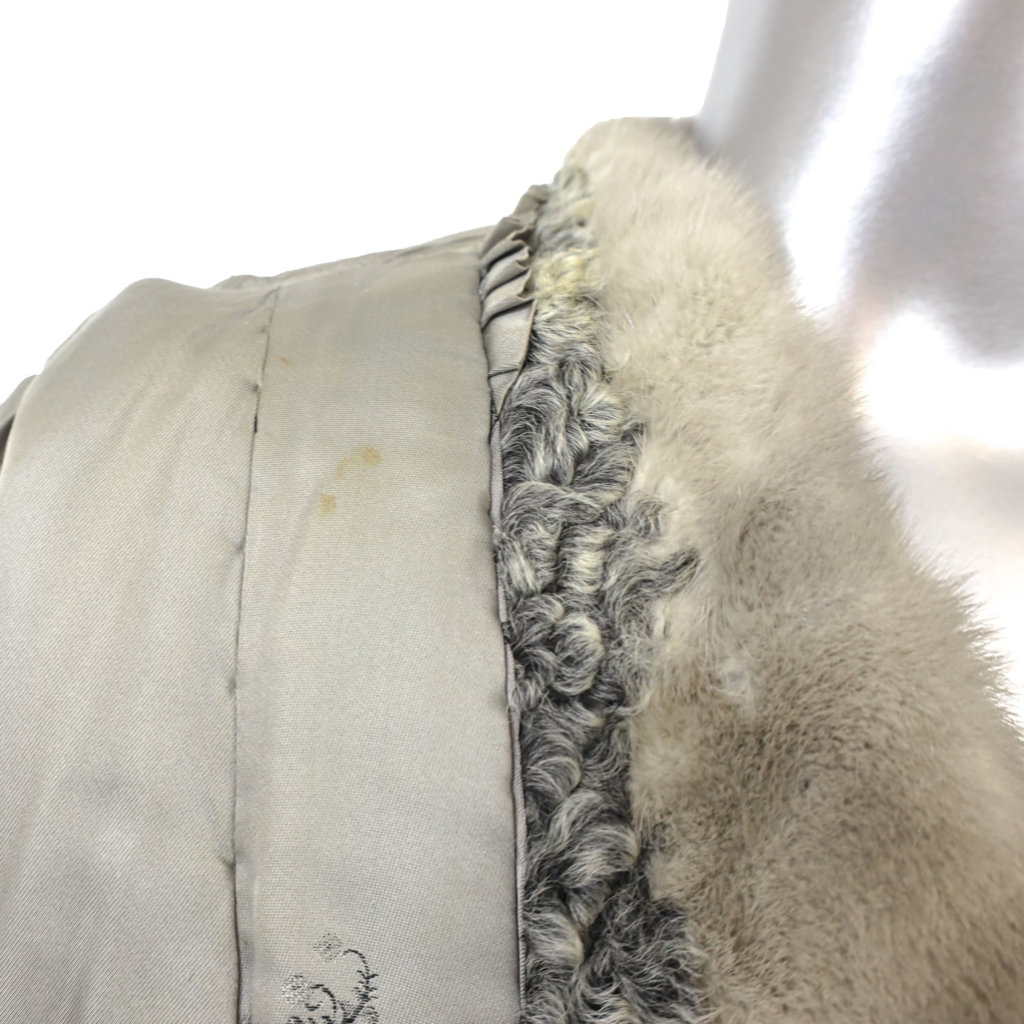 Lamb Coat with Mink Collar- Size M