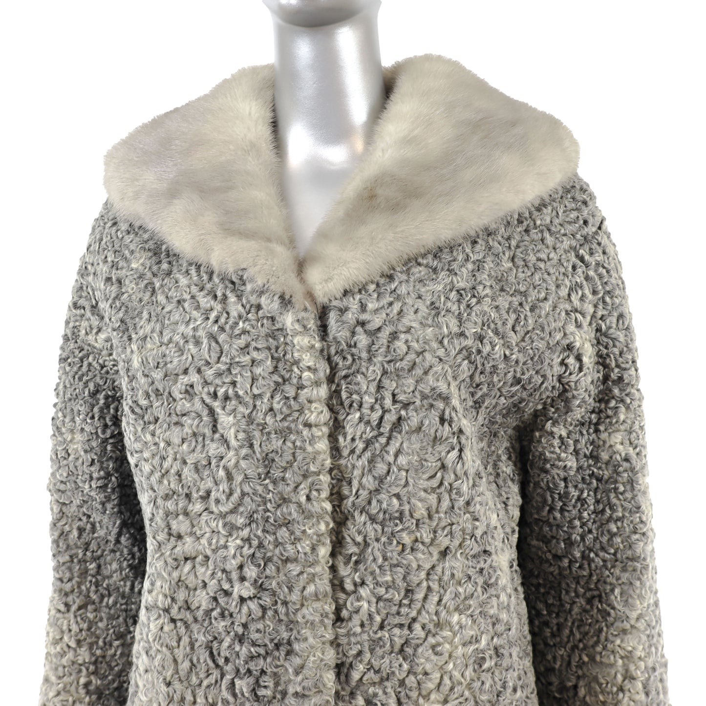 Lamb Coat with Mink Collar- Size M