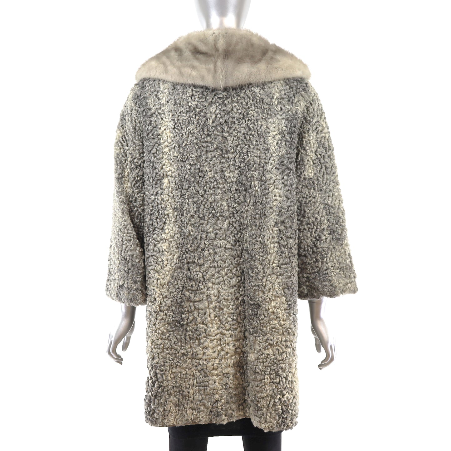 Lamb Coat with Mink Collar- Size M