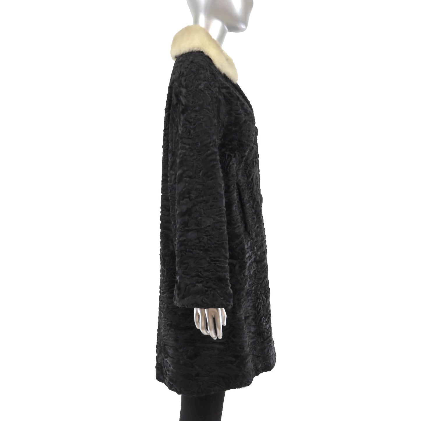Lamb Coat with Mink Collar- Size M