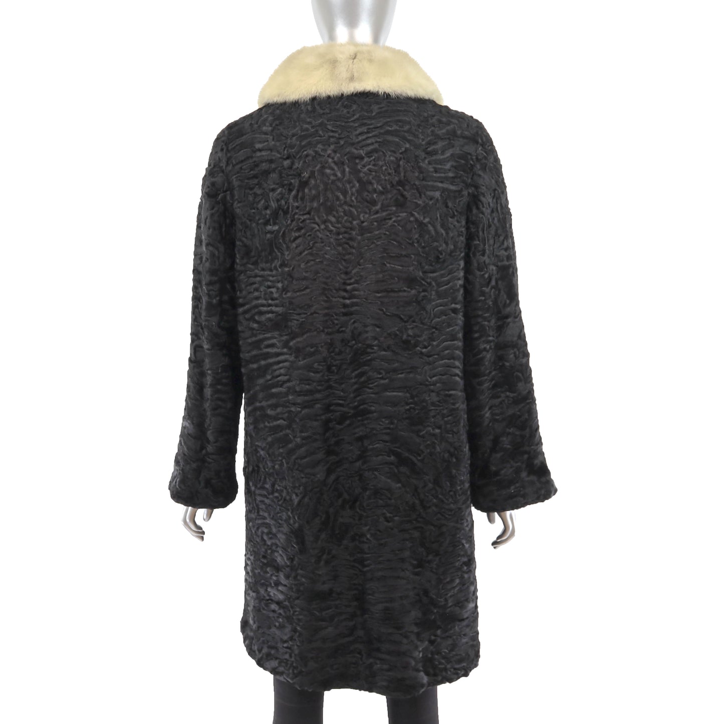 Lamb Coat with Mink Collar- Size M