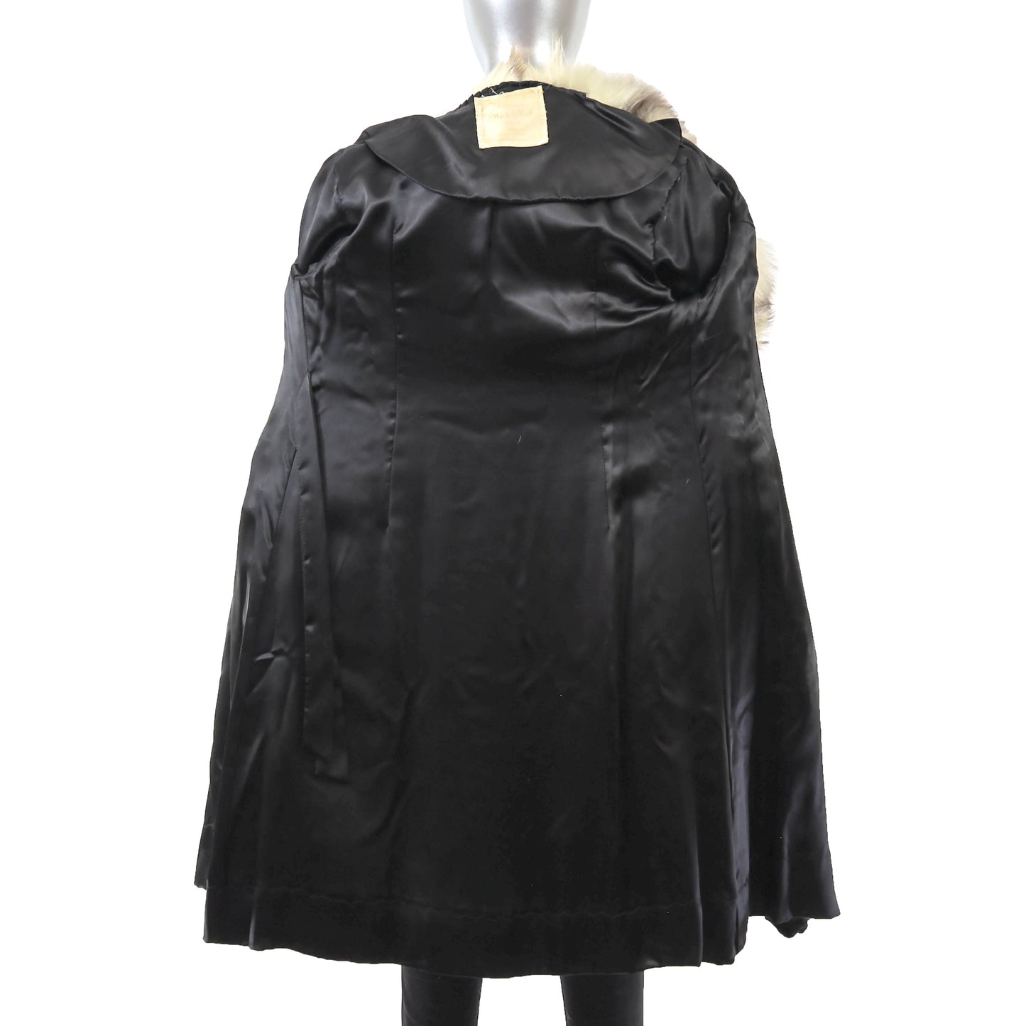 Black Lamb Coat with Fox Collar- Size XS