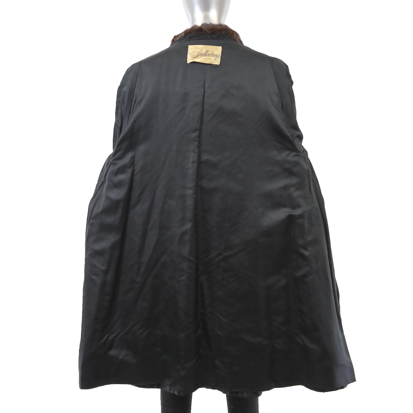 Persian Black Lamb Coat with Mink Collar- Size XL